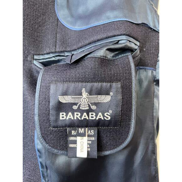 BARABAS Wool Blend Sport Coat Modern Fit in Navy Blue Men's Size Medium - Picture 7 of 10